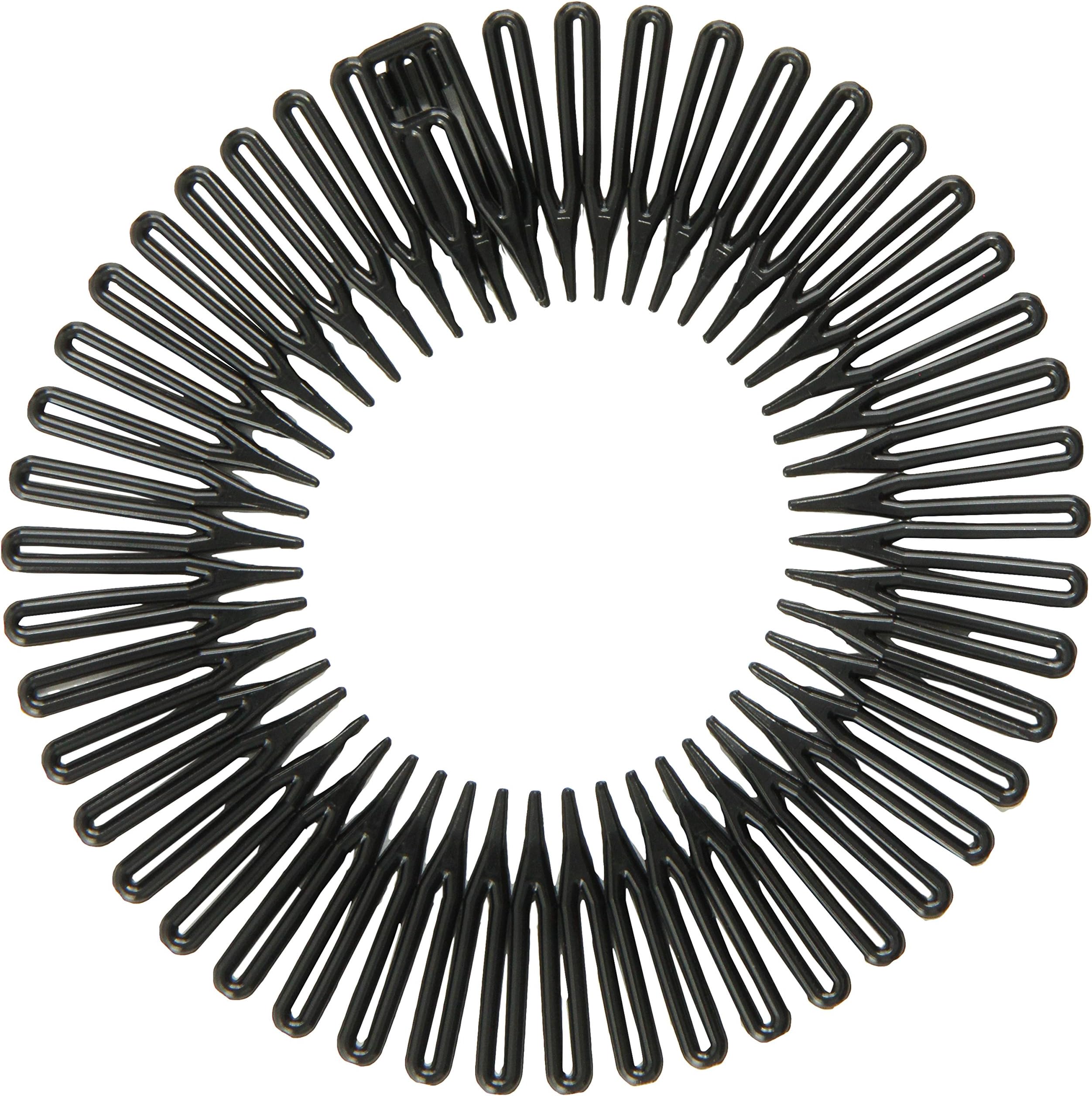 CARAVANFull Circle Spring Head Band Comb In Classic Black With Deep Teeth And Closure