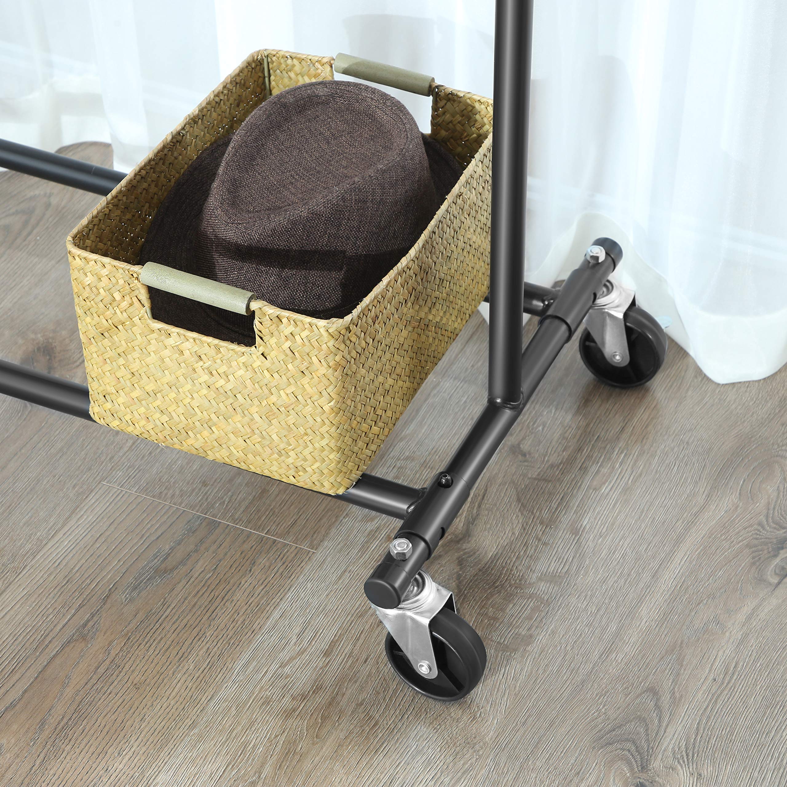 SONGMICS Heavy Duty Clothes Rail, Clothes Rack on Wheels, 90 kg Load ...