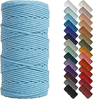 Vista 99 de NOANTA - Cuerda de macramé color verde aguamarina, 1/8 pulgadas (3 mm) x 109 yardas (100 metros), cuerda de algodón colorido para colgar