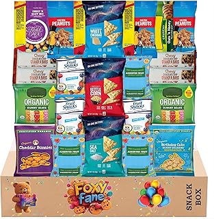Foxy Fane 25 count Healthy Snack Box - Premium Holiday, Christmas & New Year Gift Care Package with Variety of Nuts, Crackers, Bars & more - Bulk Bundle of Delicious Treats (Variety Pack of 25 Snacks)