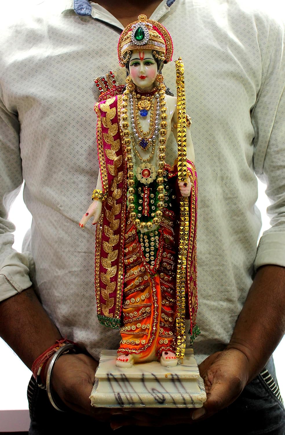 Size 18 eSplanade Ram ji Shri Ram and Sita Maa Murti Idol Statue Sculpture | Decorative Items - Home Decor | Resin - Multi - 18 Inches (Big Size)