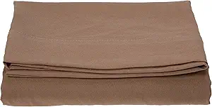 Luxury Flat Sheet on Amazon Elegant Comfort Wrinkle-Free 1500 Premier Hotel Quality 1-Piece Flat Sheet, Twin/Twin XL Size, Taupe