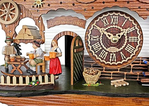 Miniatura 3 de Trenkle Reloj de cuco de cuarzo Casa de la Selva Negra con Camarera Móvil y Rueda de Molino Giratorio, con Música TU 4210 QMT HZZG