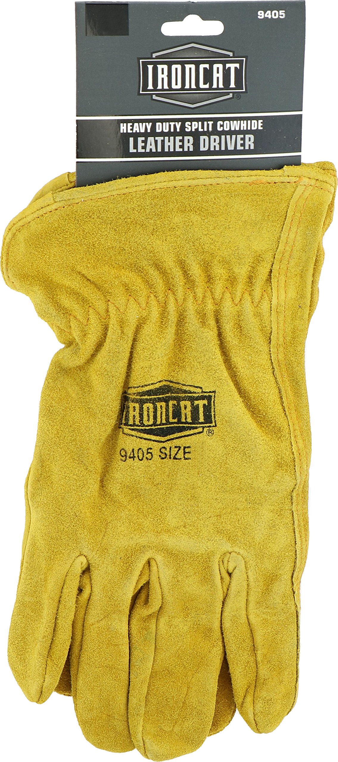 Ironcat 9405 Select Split Cuir de vache Driver Gants de travail : marron clair, L, 1 paire, XXXL, peau, 1