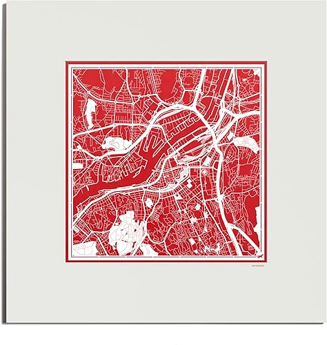 Miniatura 28 de O3 Design Studio Mapa de corte de papel Madrid negro mate de 20 x 20 pulgadas