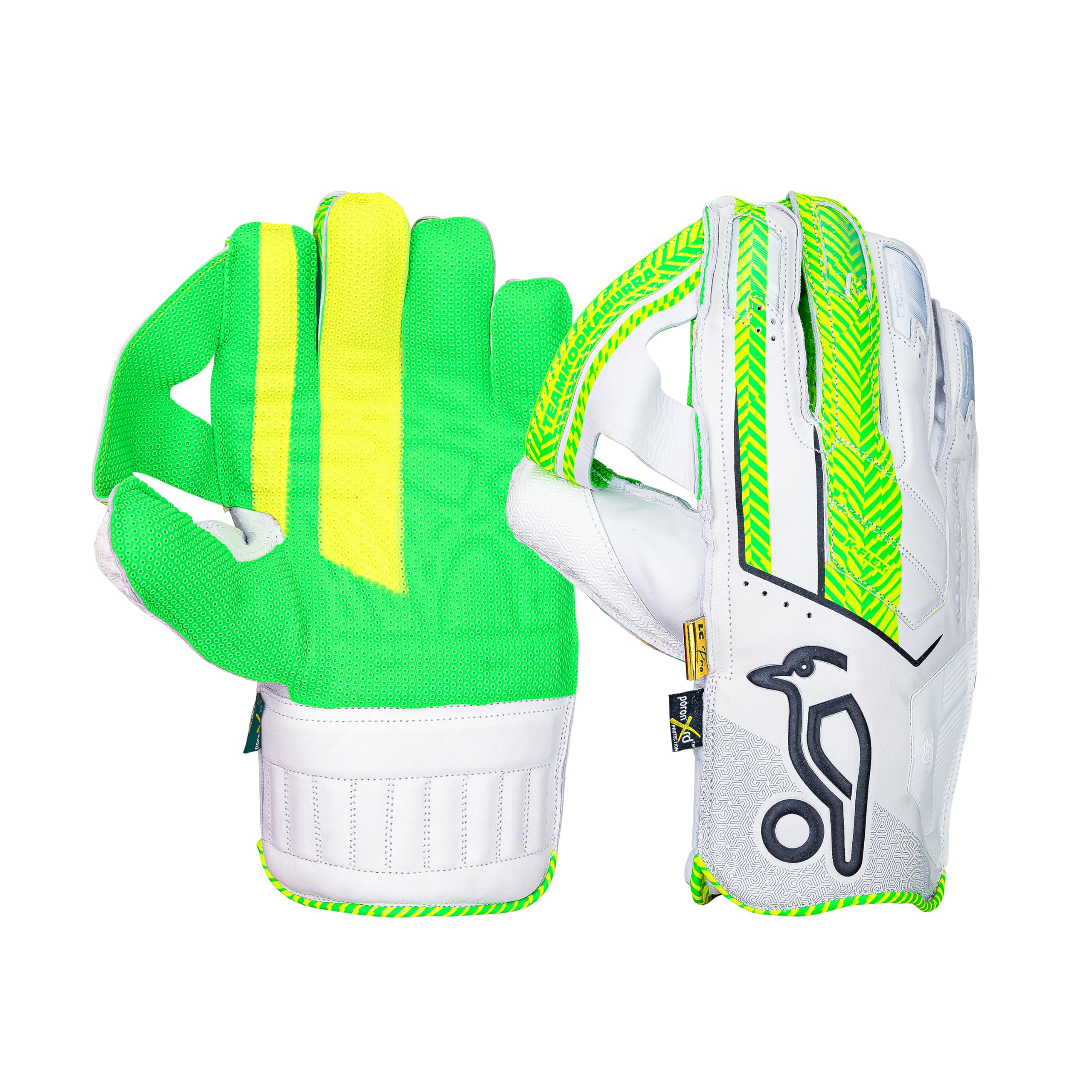 Kookaburra LC Pro Wicket Keeping Glove - Over Sized Adult, Lime & White