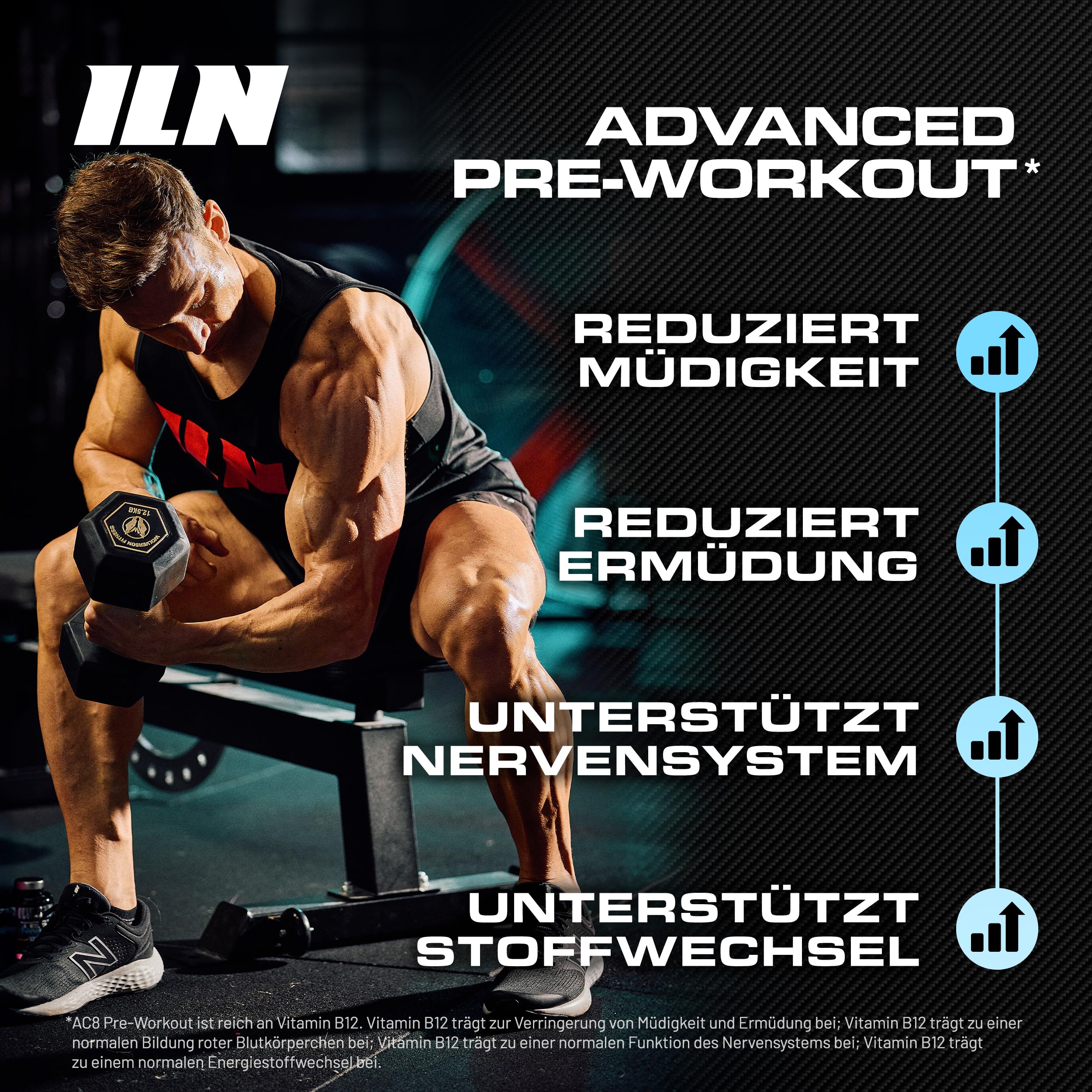 AC8 Pre-Workout Pulver Blue Raspberry - Preworkout Booster Drink mit Kreatin und Koffein - 6.660 mg Aktive je Portion - 360 g