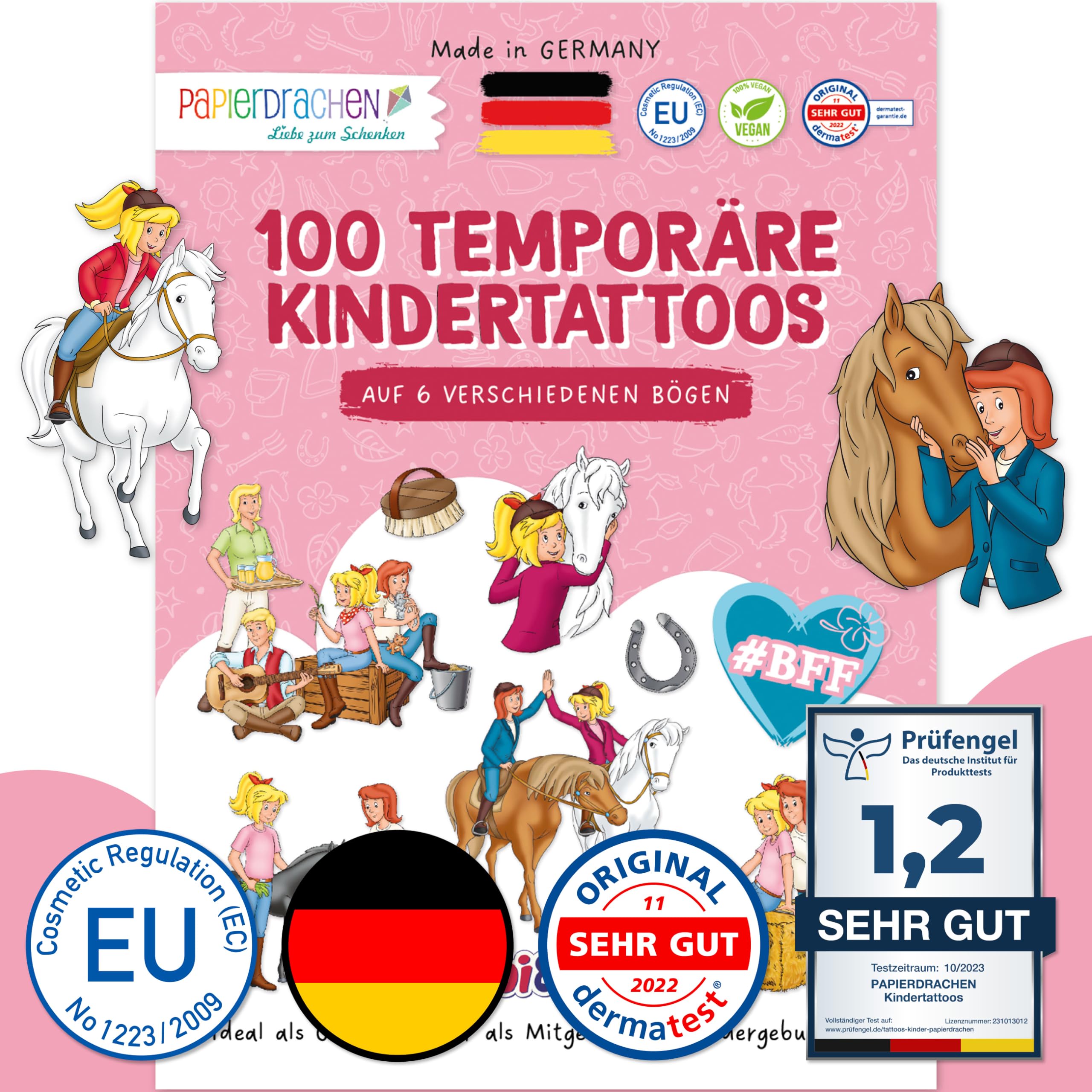 Papierdrachen Kindertattoo Kiddinx