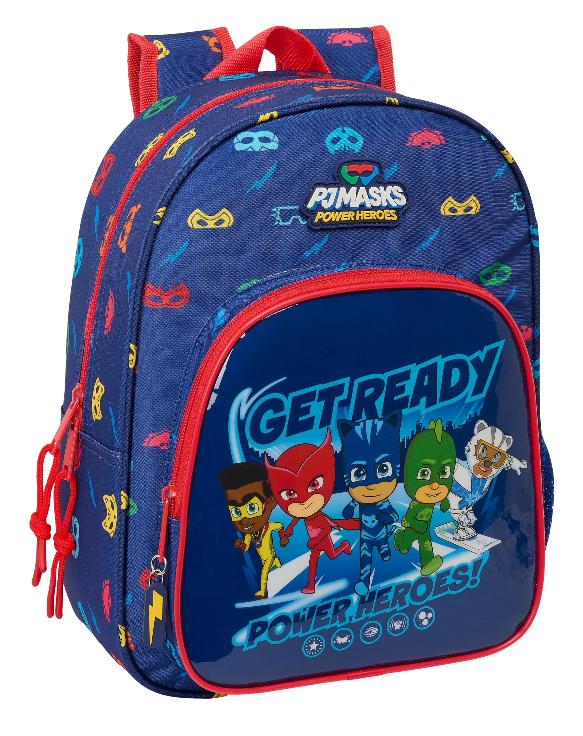 safta PJMASKS READY School Backpack for School Age Kids, Comfortable and Versatile, 26 x 11 x 34 cm, Navy Blue, Estándar, Casual