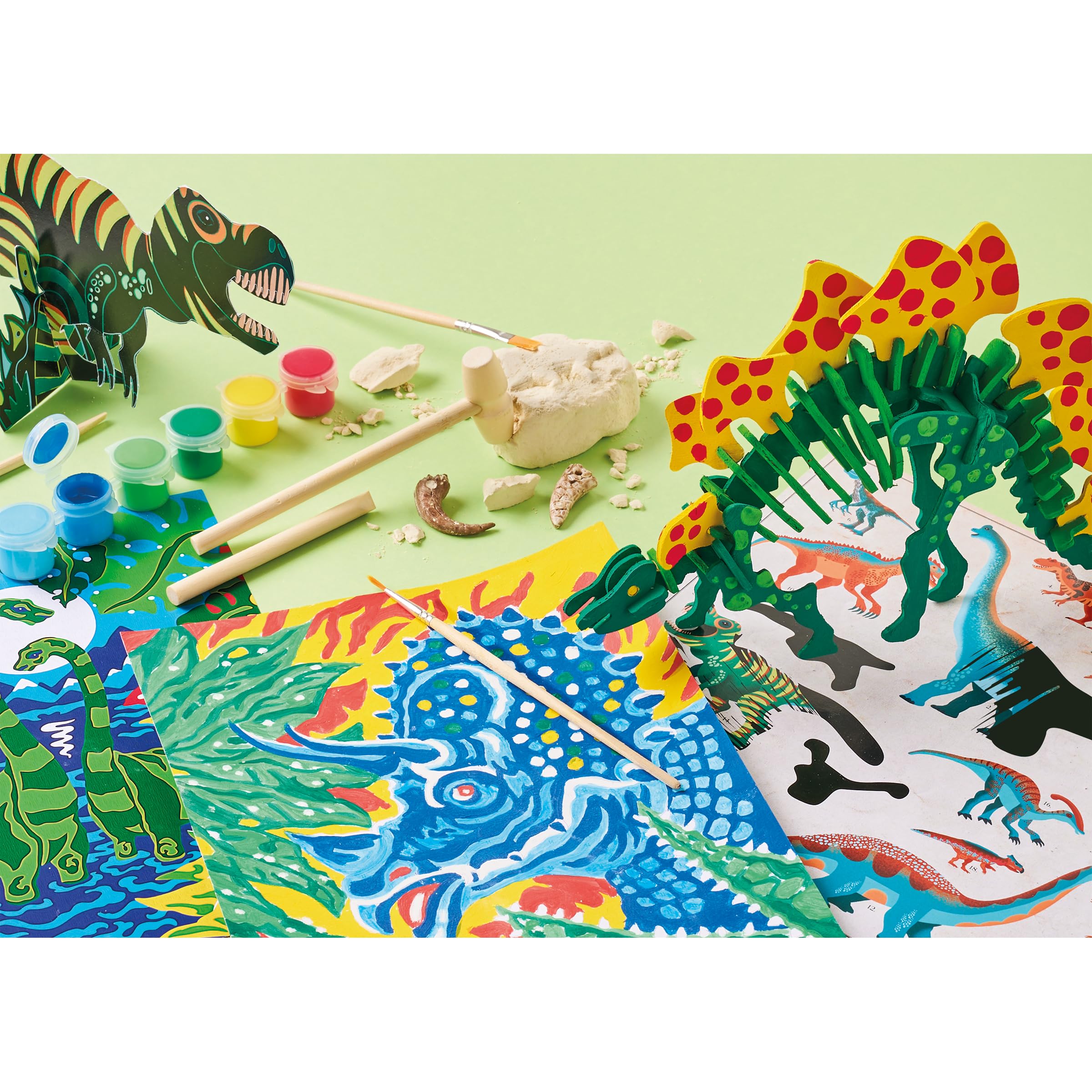 Janod - Jurassic Explorer - Valigetta dell'Esploratore - Kit di Attività Creative - 6 Attività Variegate - Attività Manuale per Bambini - Nuova Collezione - Dai 7 Anni in Su - J09112