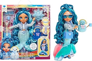 Rainbow High Winter Wonderland Skyler - Blue 11 Fashion Doll with Magic Snow Hidden in Fashion That Puffs Up with Water, and Snowman Kit, Great Gift for Kids 4-12 Years Old
