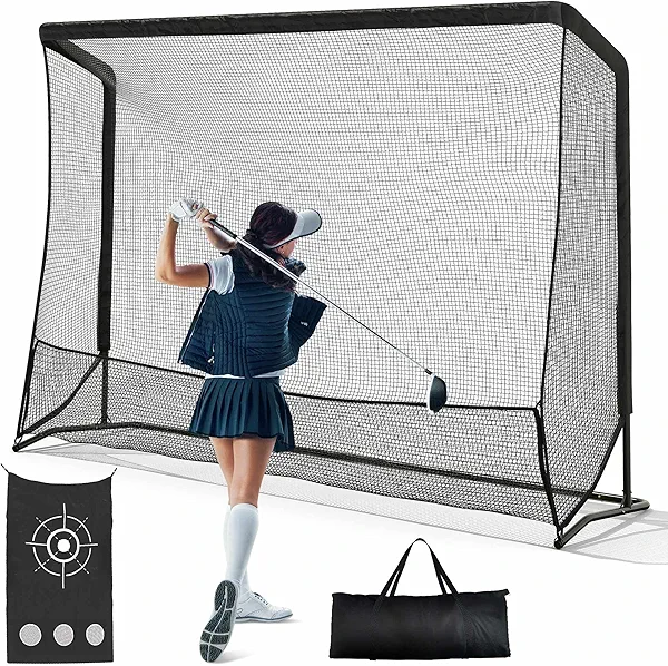 Golf Hitting Net, 10x7ft & 7x7ft Golf Practice Nets for Backyard Driving Chipping, Portable Heavy Duty Golf Impact Nets with Steel Frame, Indoor and Outdoor