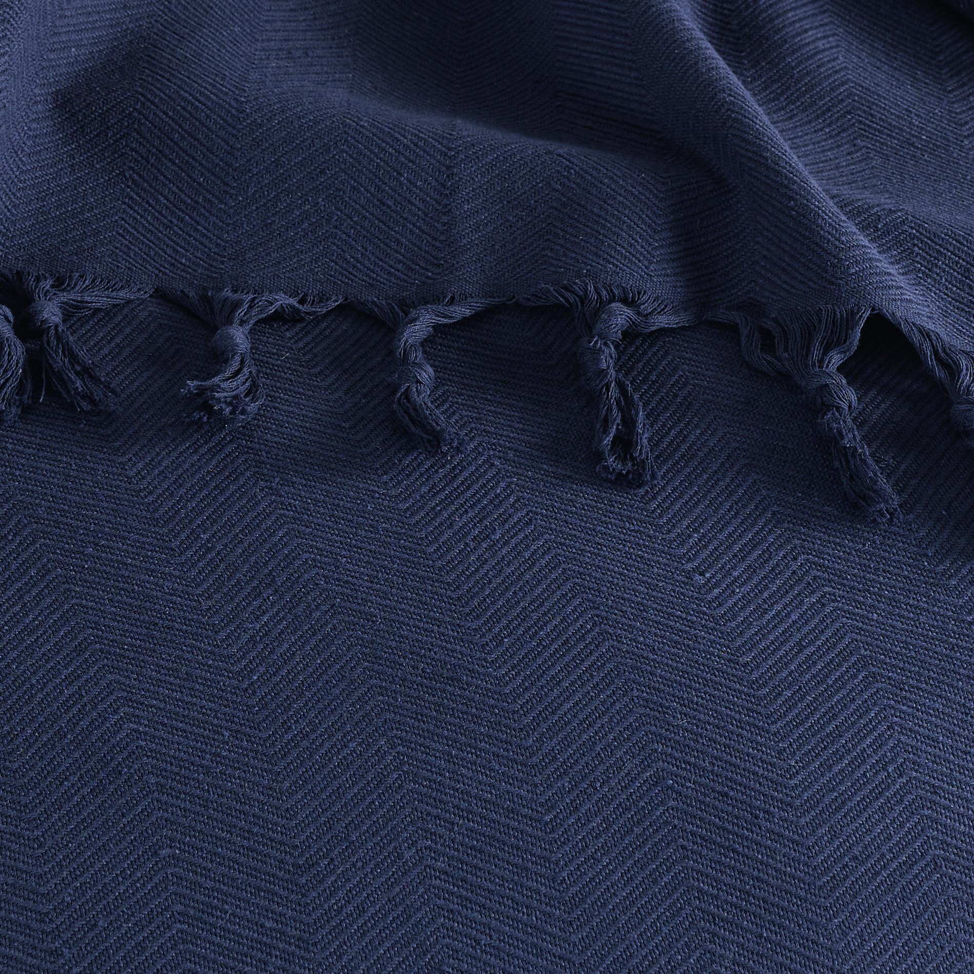 Milam London Cotton Throw For Sofas, Navy Blue, 200 x 230 cm - Image 4