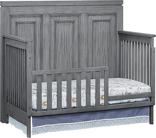 Miniatura 6 de 40095940 Manchester - Kit de conversión de riel de protección de cuna a cama infantil, acabado liso de hierro negro, certificado GreenGuard Gold