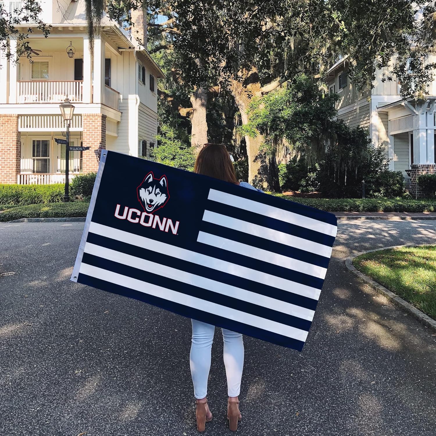 Desert Cactus University of Connecticut Indoor and Outdoor 100% Polyester University Flag Banner, 3x5 Feet Huskies (Nation) - Image 6