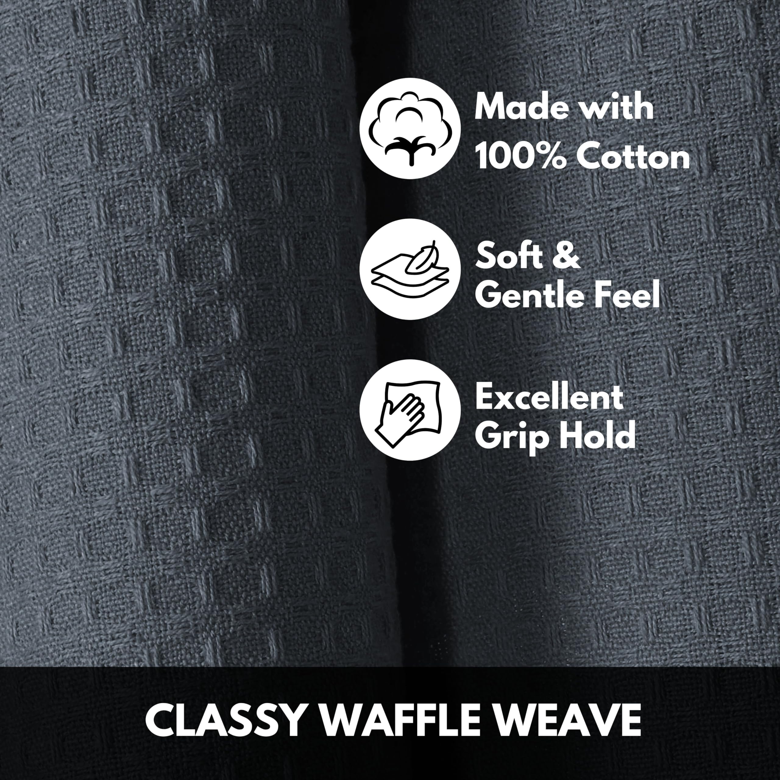 12 Stück Geschirrtücher Mit Waffelmuster, 100% Baumwolle – 40,6x66 Cm, Saugfähig, Schnell Trocknend, Senfgelb