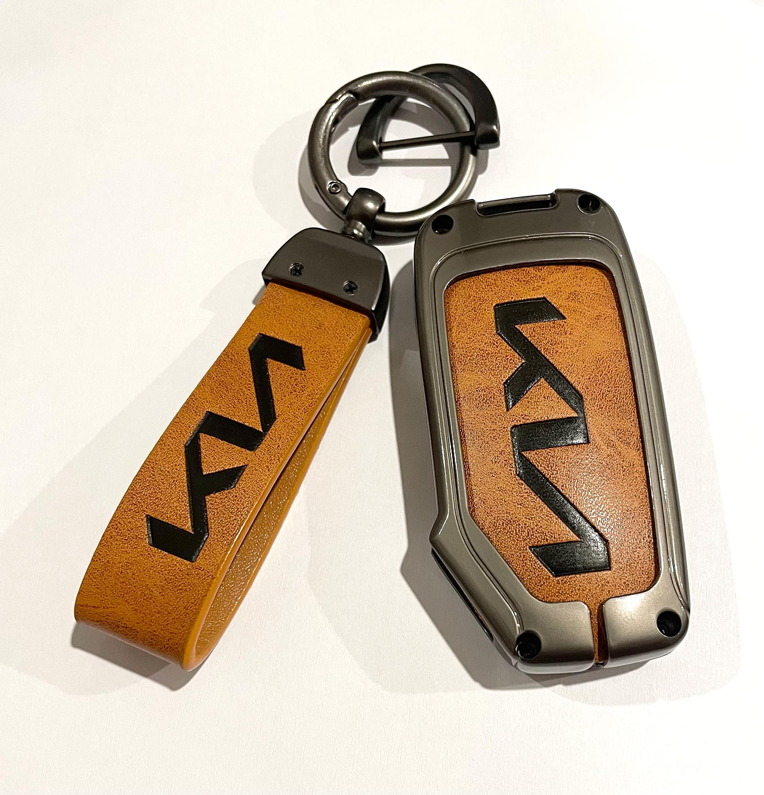 Zinc Alloy Car Key Cover Case + Keychain for KIA Cerato Sportage Sorento Telluride Optima Picanto RIO Stinger K3 K4 K5 and others with same key style