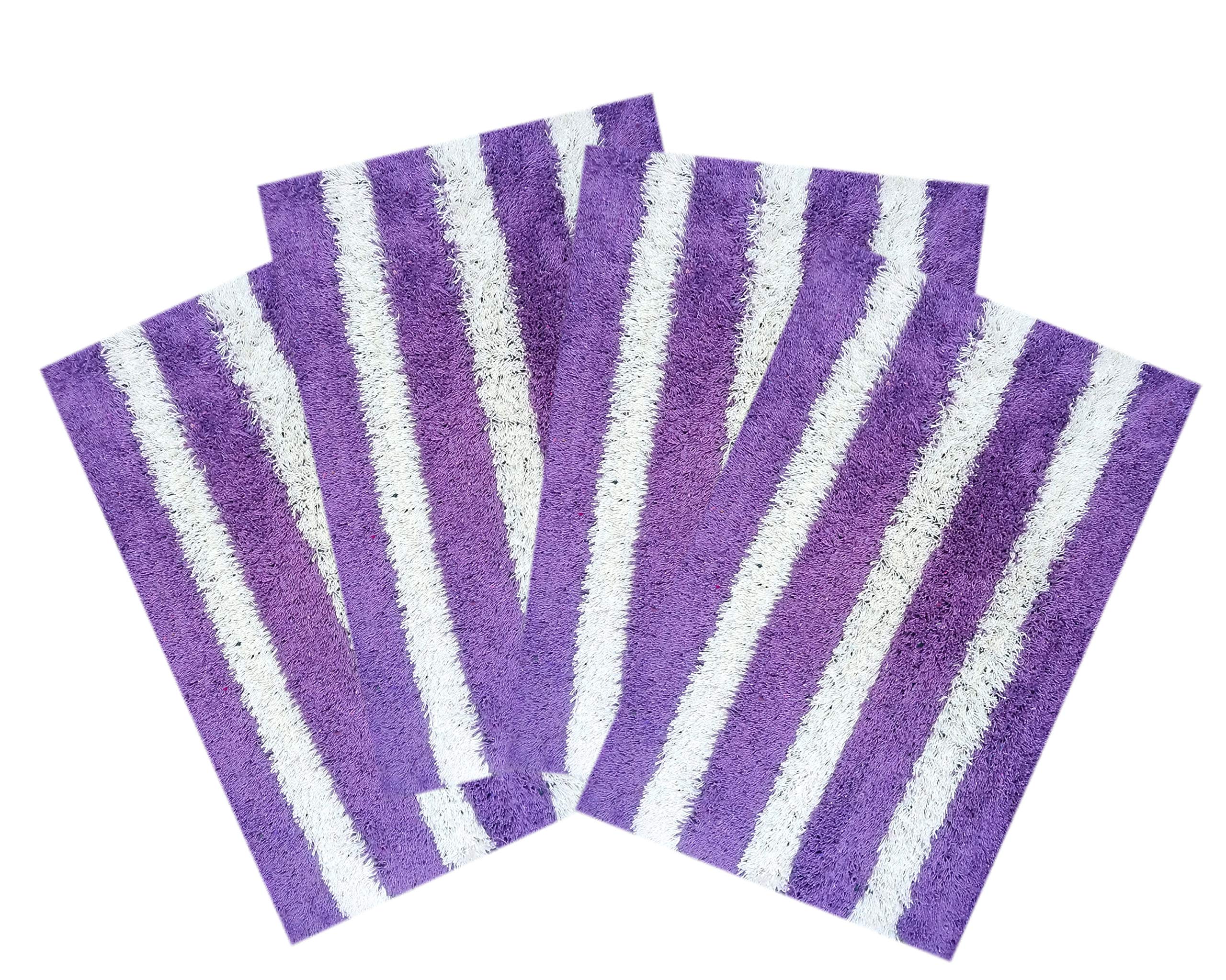 SHF® Door Mats 100% Cotton for Home Set of 4 Piece 40x60 cm Multicolor