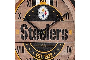 Pittsburgh Steelers NFL Unisex-Adult NFL Wooden Barrel Wall Clock