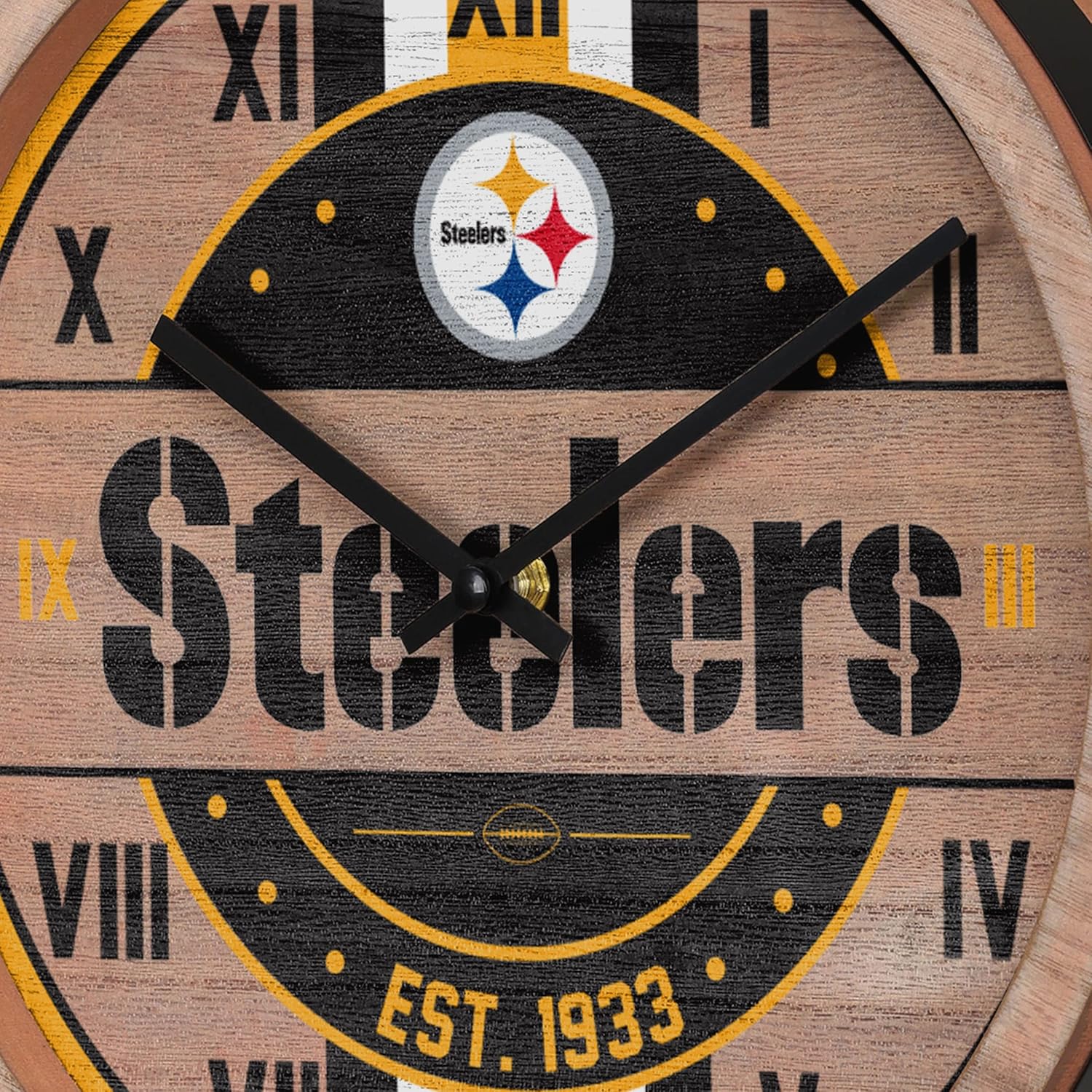 FOCO NFL Wooden Barrel Wall Clock