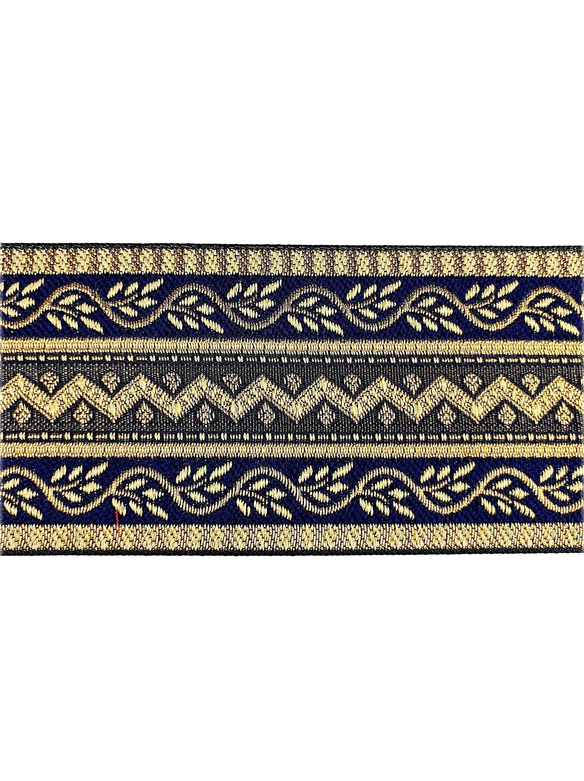 Borde de encaje para carrete de cataratas de sari, tejido jacquard, diseño pesado, trabajo para sari, Kurti, vestidos, bandhani, lehenga, cinta decorativa (2.95 pulgadas de ancho) (6 metros,