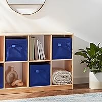 Vista 9 de Yaxa Basics, Organizadores de almacenamiento en forma de cubo con asas, tela plegable, paquete de 6, 26,6 x 26,6 x 27,9 cm, azul marino