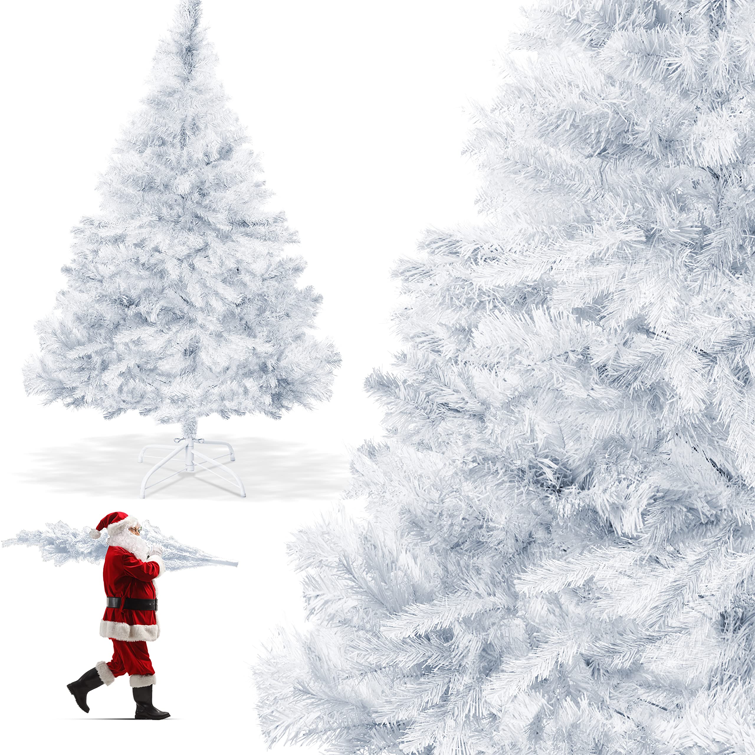 Amazon.de: KESSER Weihnachtsbaum knstlich 150cm mit 360 Spitzen,  Tannenbaum knstlich Edeltanne Schnellaufbau inkl. Christbaum-Stnder,  Weihnachtsdeko  Wei 1,5m