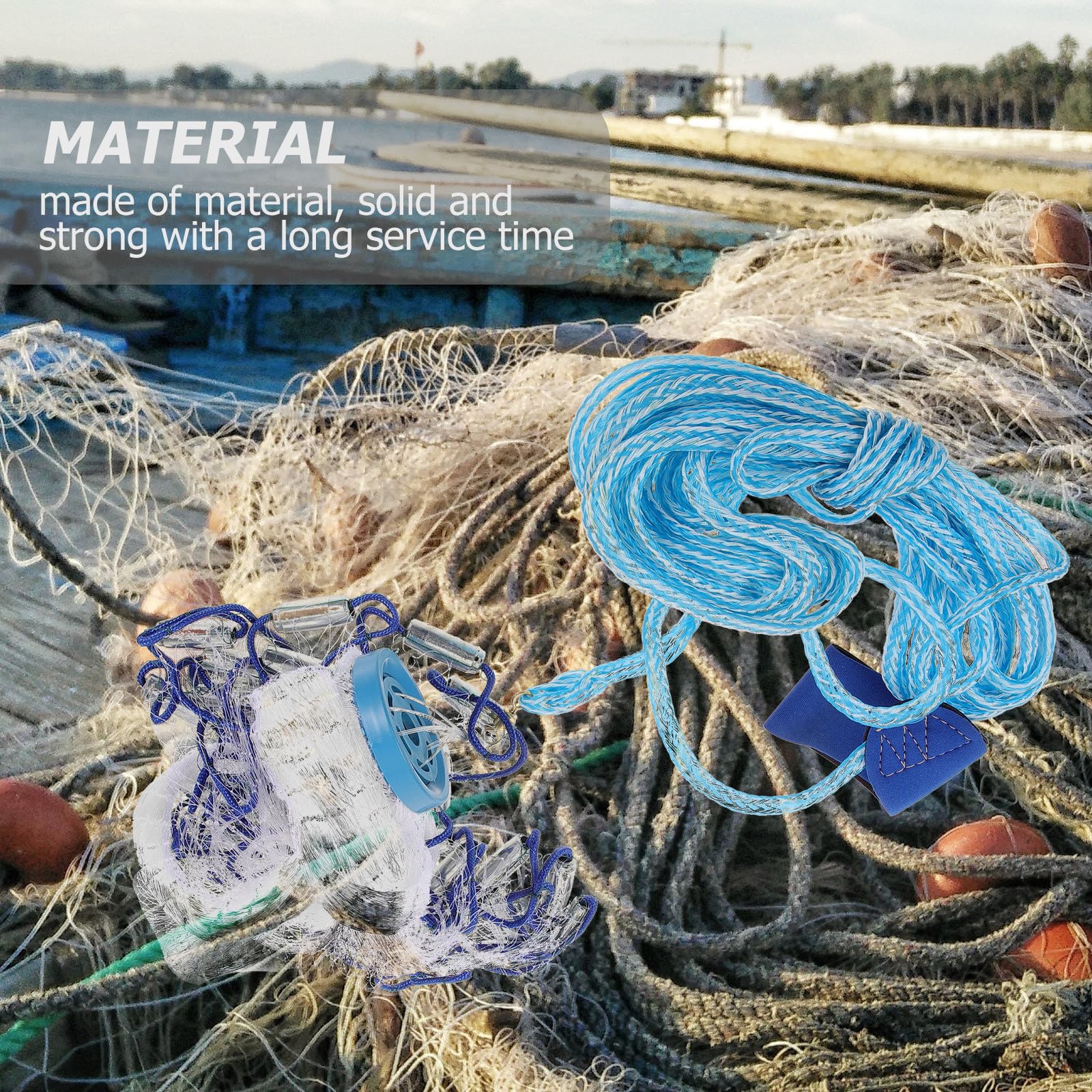 UKCOCO Red de Pesca Manual para Exteriores Captura Rápida de Cebo, Línea Metálica Resistente Adecuado para Pescadores en Actividades al Aire Libre