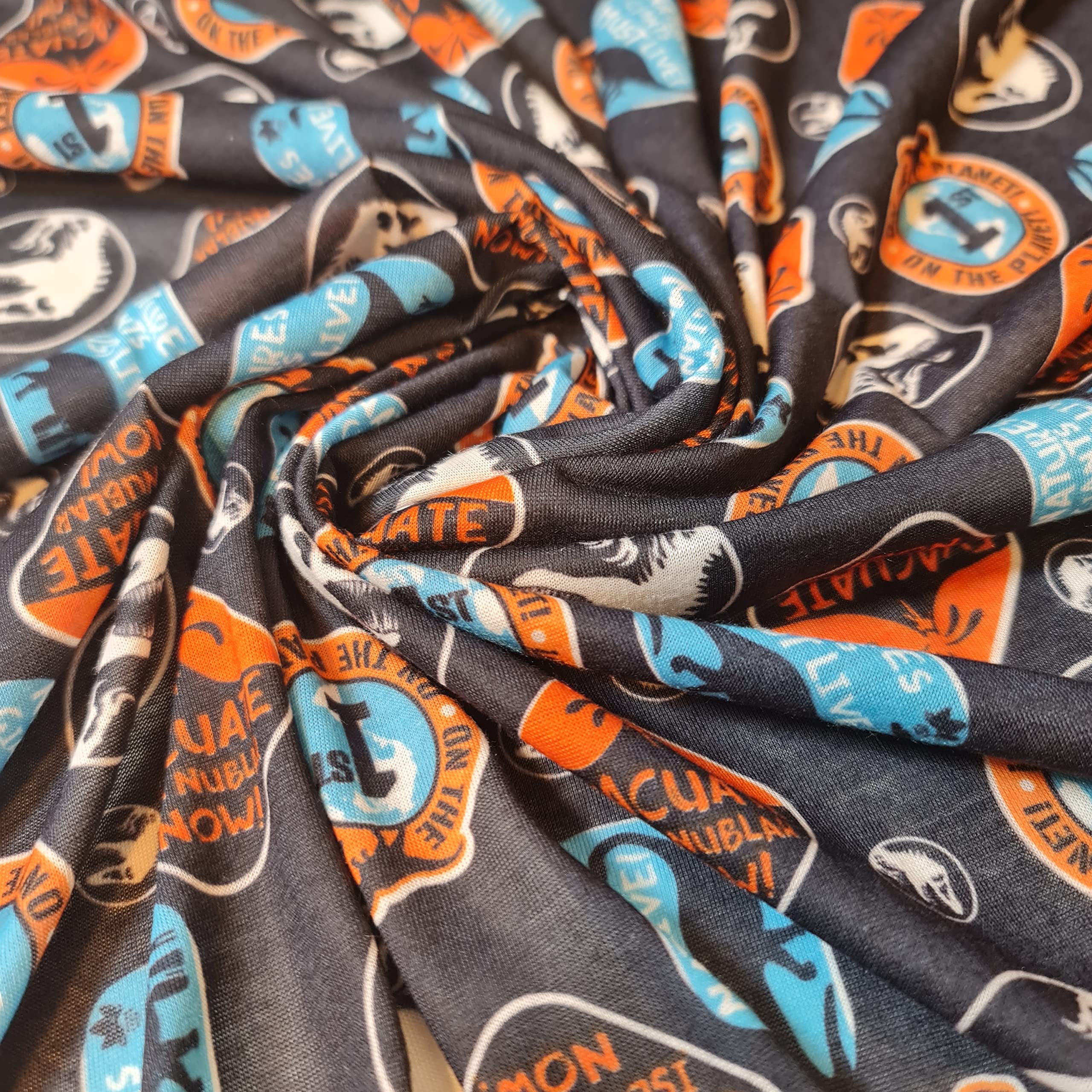 Printed Cotton Jersey Stretch Knit T Shirt Baby Grow Craft Fabric Material 58", 150 cm Wide Sold As 1 Meter Pre - Image 2