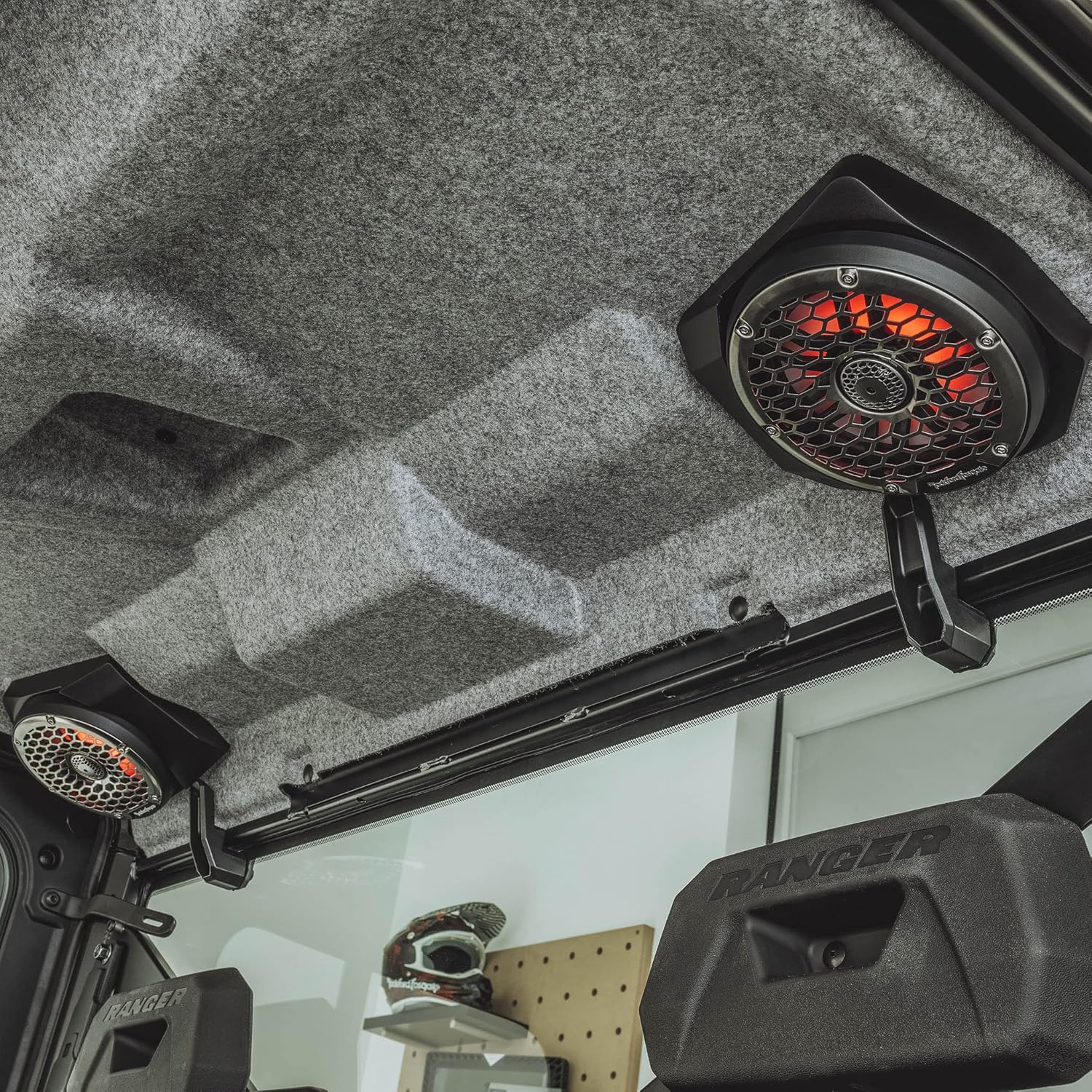 Rockford Fosgate RNGR18-STG6 Audio Kit: PMX-3 Receiver, 1500-Watt Amp, M2 Series Color Optix Multicolor LED Lighted Front & Rear Speakers Plus Subwoofer for Select Polaris Ranger Models (2018-2022)