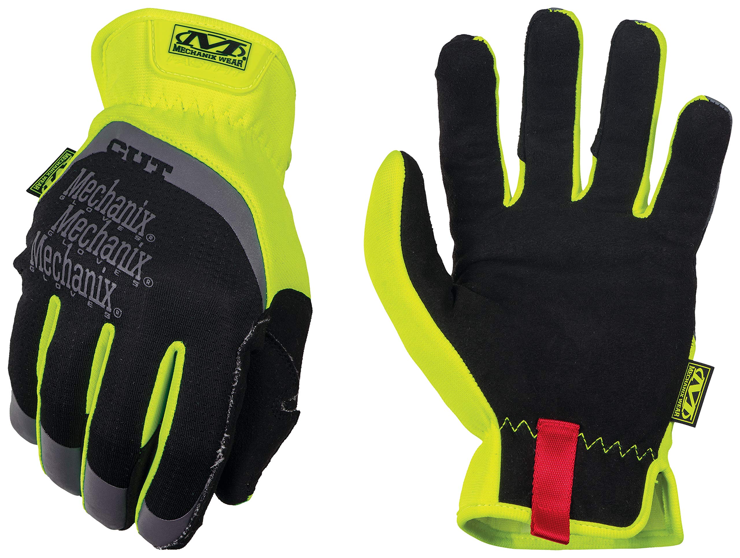 FastFit® E5 Work Gloves (Medium, Black/Fluorescent Yellow)