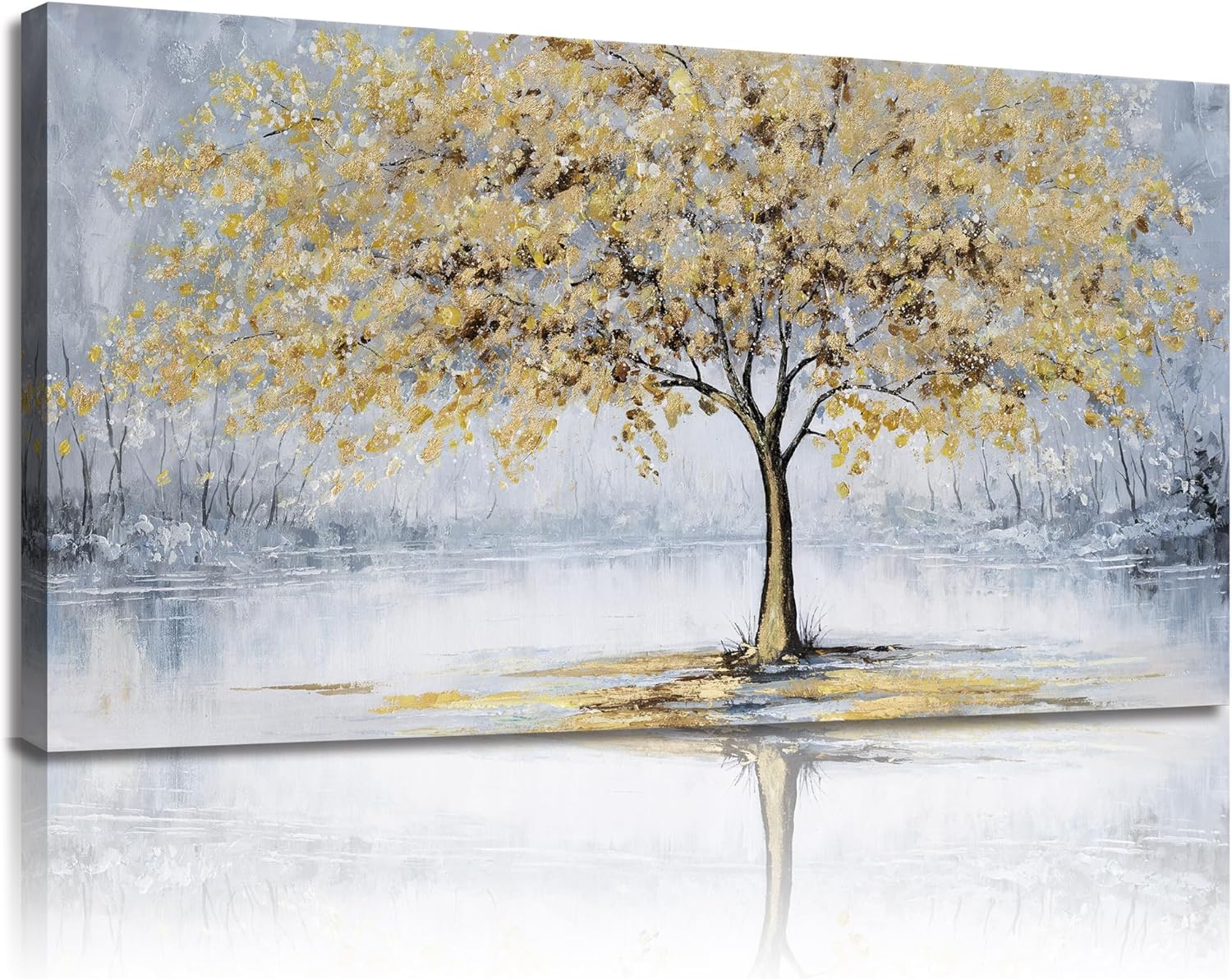 Belmrxne Tree of Life Wall Art Blue and Gold Wall Decor Modern Canvas Painting Gallery Artwork for Living Room Bedroom Dining Room Office Home Decor 29x58 inches