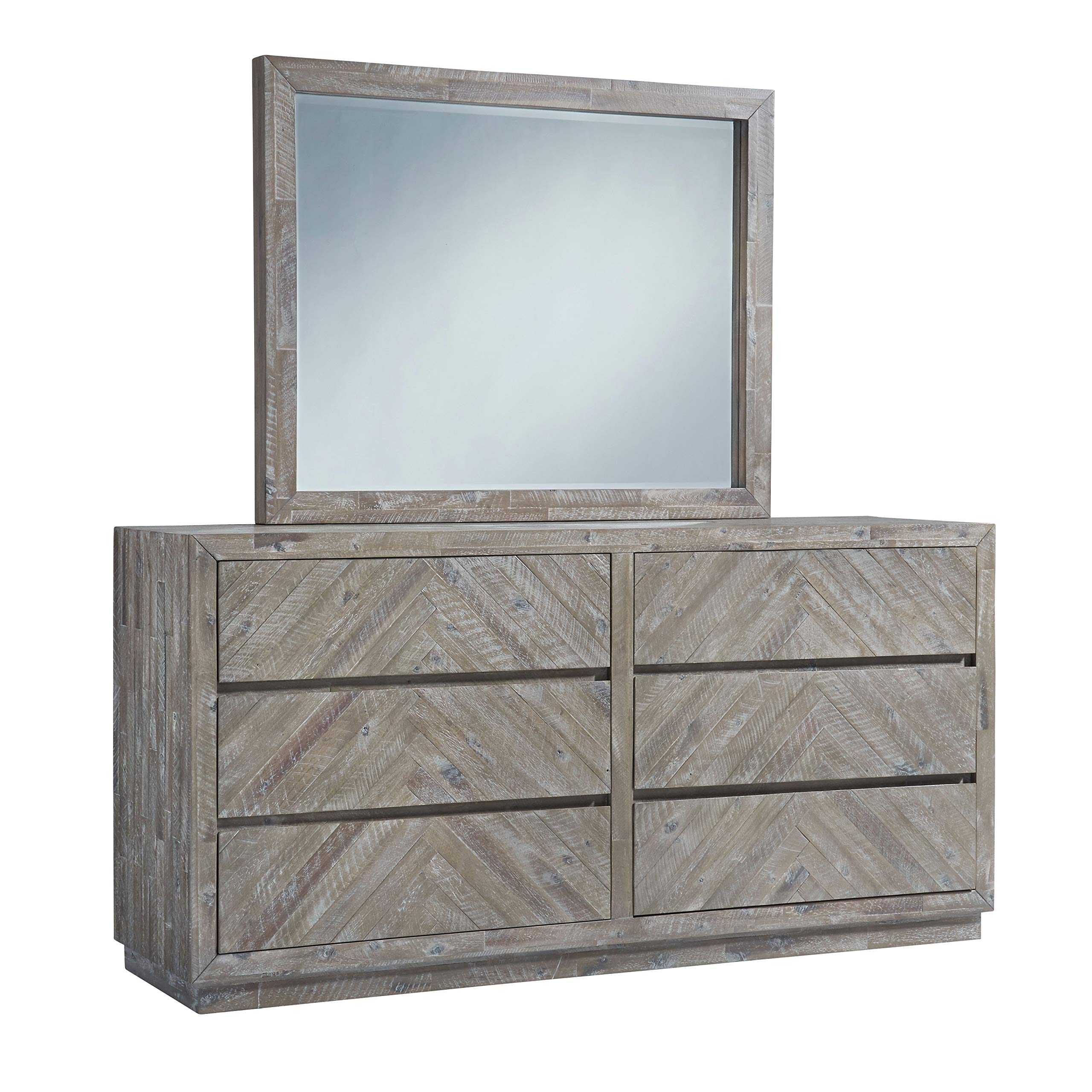 Amazon.com: Benjara 6 Drawer Wooden Dresser with Herringbone Design, Gray :  Home & Kitchen