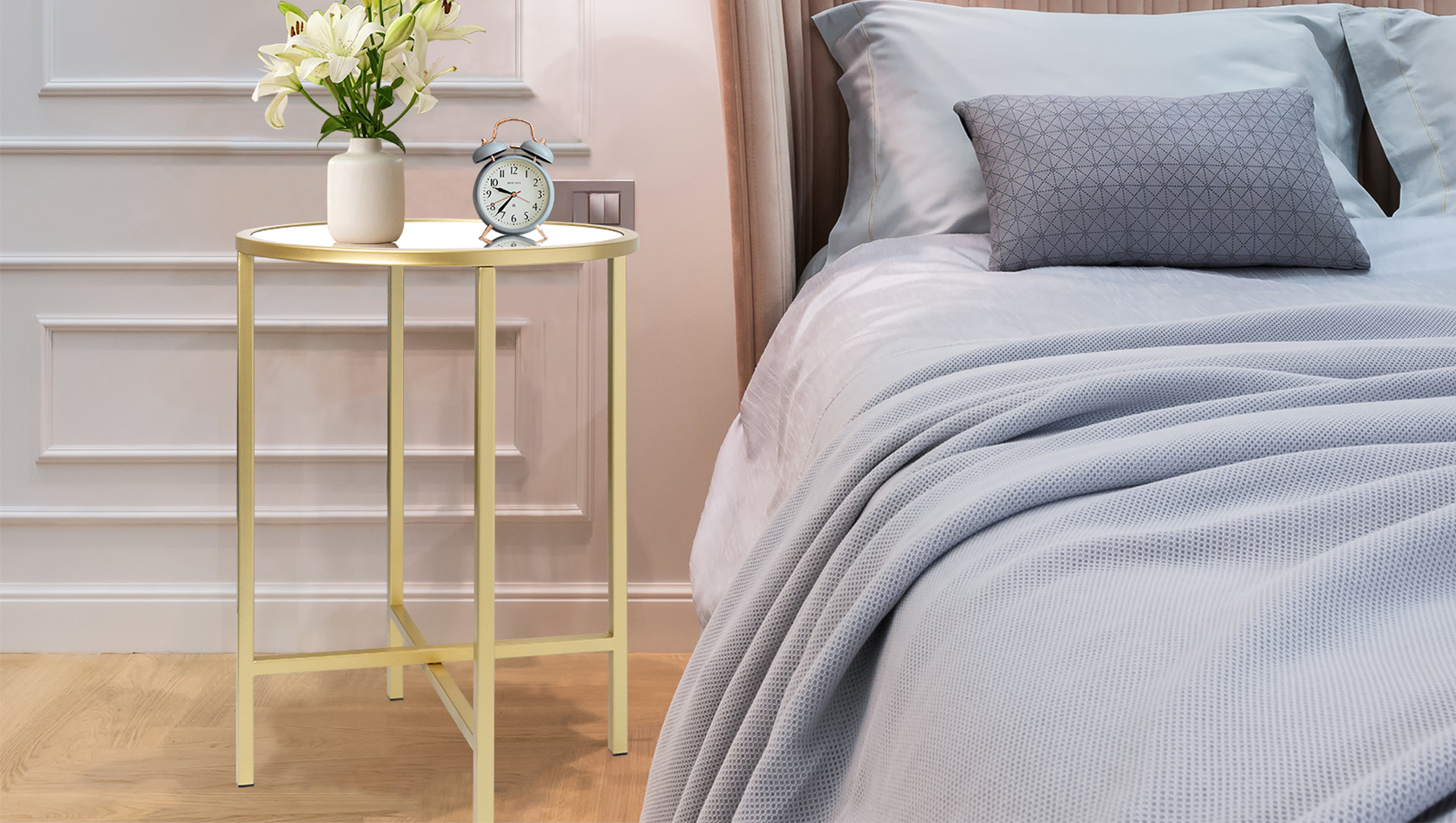 Amazon.com: GIFTTROVE 2 Tier Rectangular Side Table, Gold End