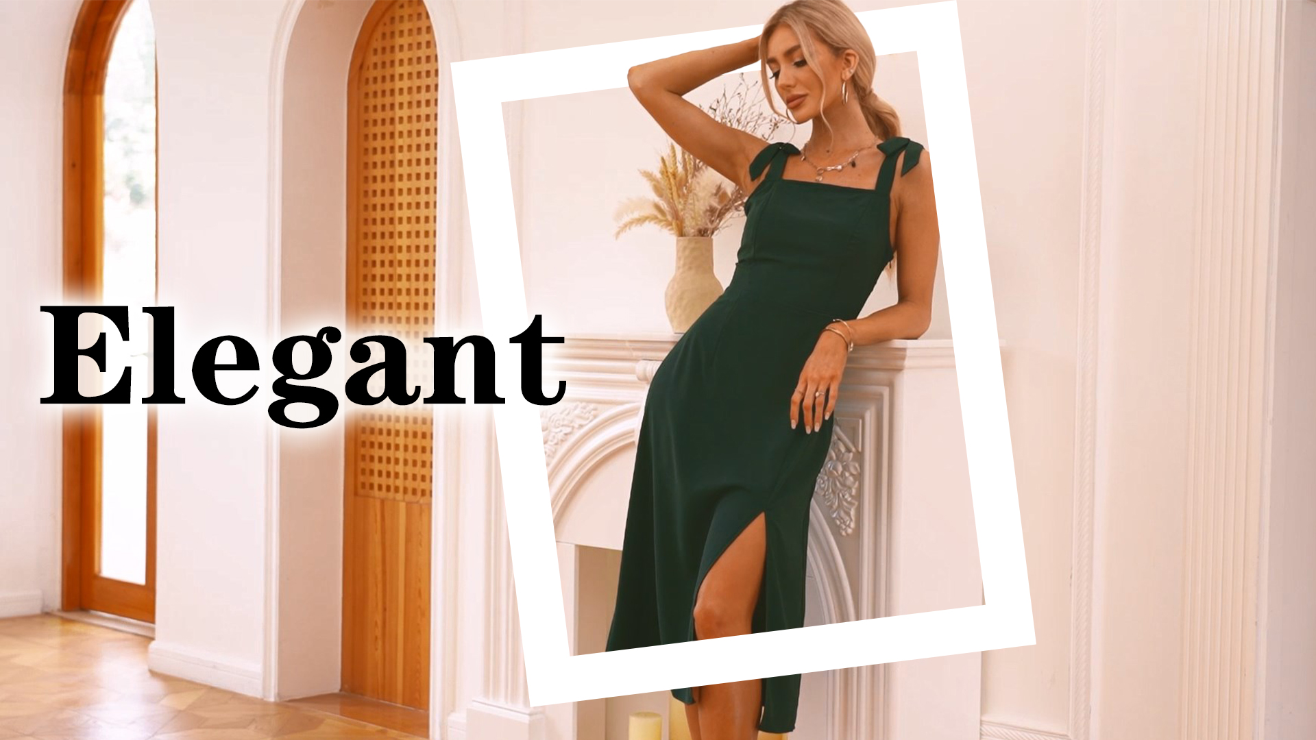 Amazon.com: Tankaneo Womens Elegant Square Neck Bridesmaid Dresses Split  Mid Formal Dress Cocktail Party Dress for Wedding Guest Black : Clothing,  Shoes & Jewelry