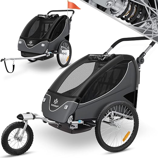 KESSER Remorque Enfant Premium KESSER avec Cadre Aluminium