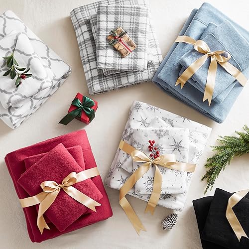 Miniatura 9 de Sleep Philosophy True North - Juego de sábanas de microvellón, cálidas, acogedoras y con bolsillo profundo de 14pulgadas, con funda de almohada a