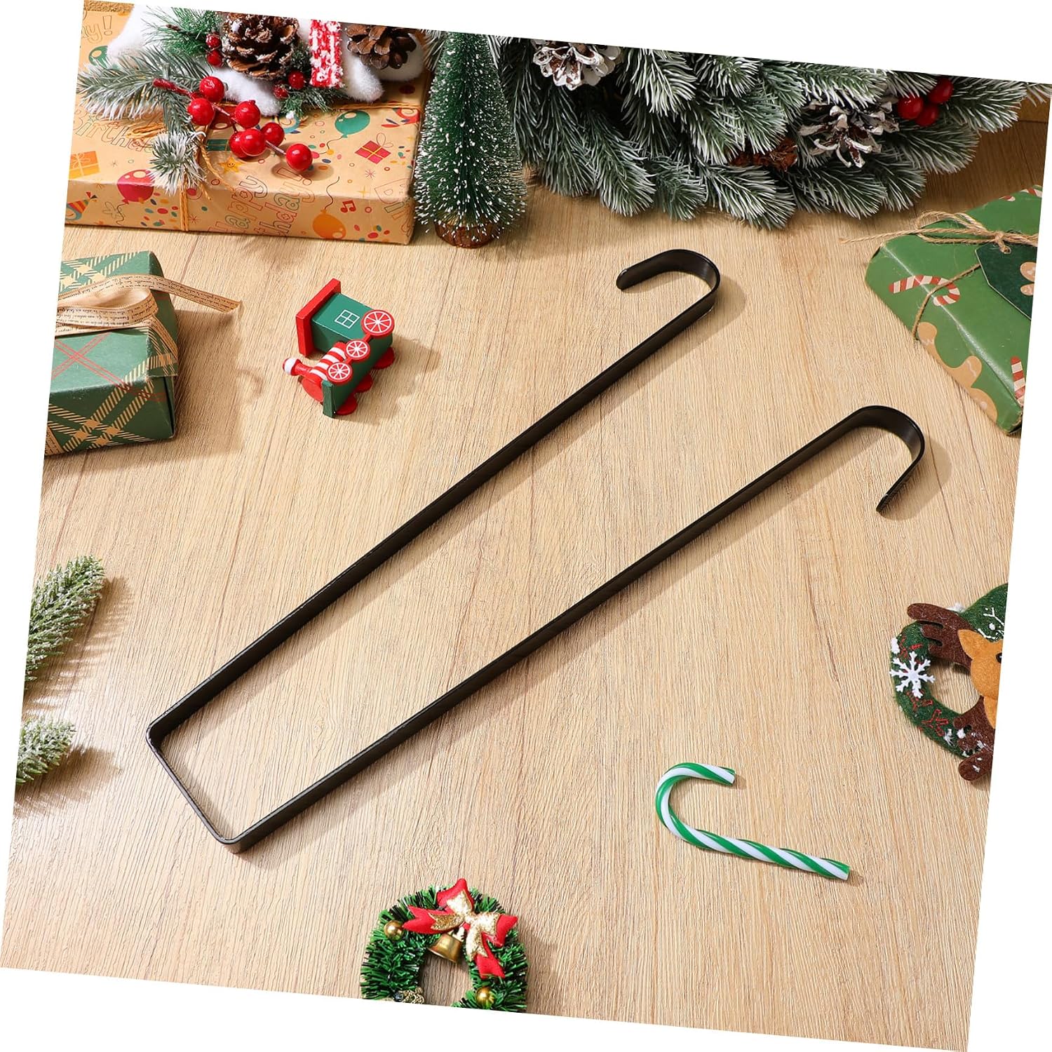 -the-Door Christmas Wreath Hook Double-Sided Garland Hanging Hook for Front Door Holiday Decorations