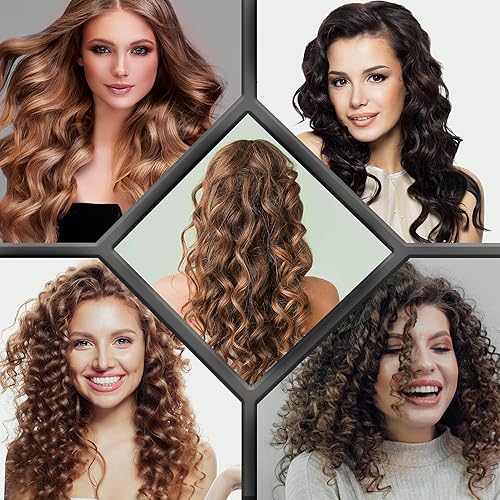 Miniatura 7 de Marquee Beauty Professional Salon - Juego de 8 planchas planas y rizadoras, 5 barriles de turmalina de cerámica intercambiables, guantes protectores