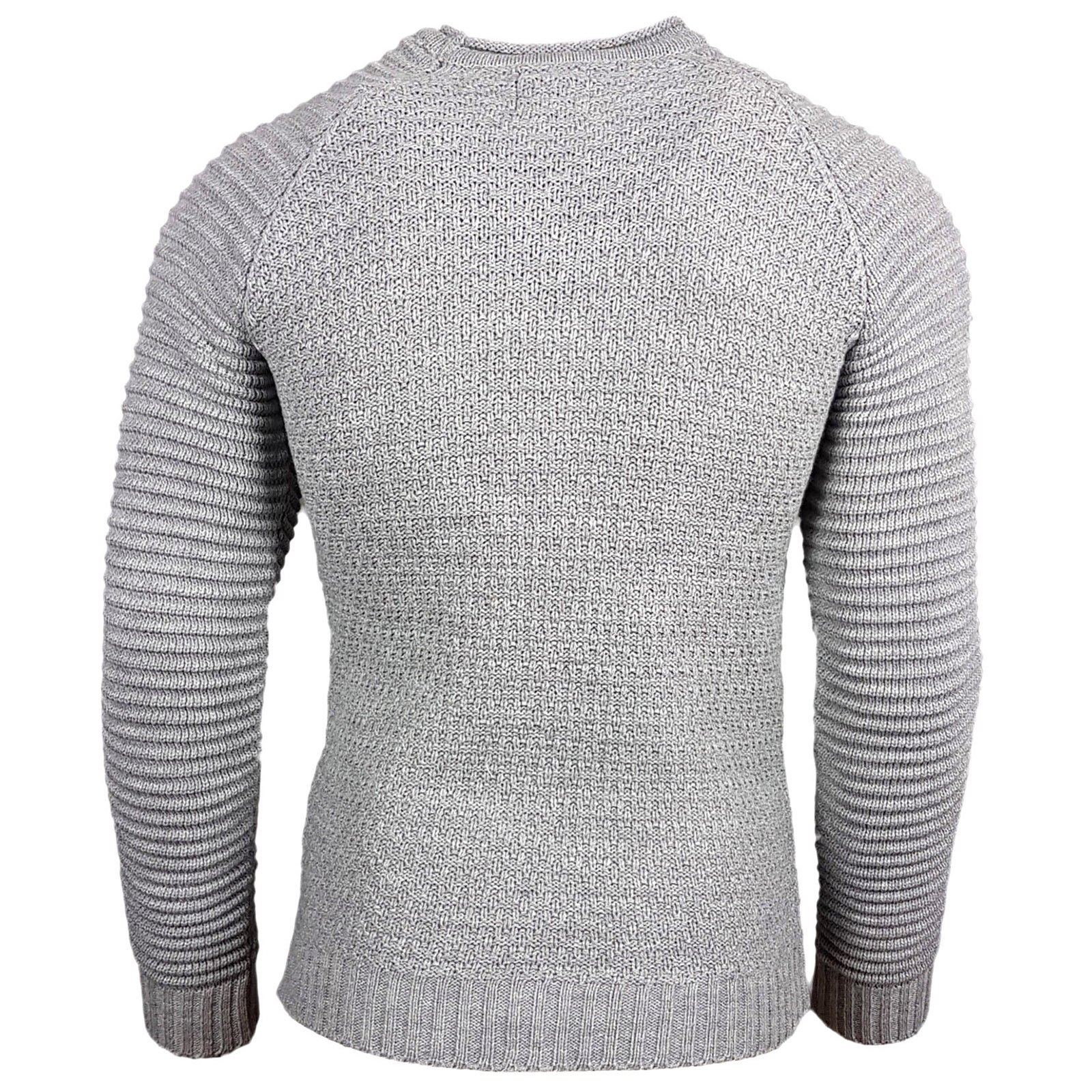 Subliminal Mode - Maglione Over Uomo Girocollo con Maniche Nervate Chic e Trend BX8056, grigio, XL