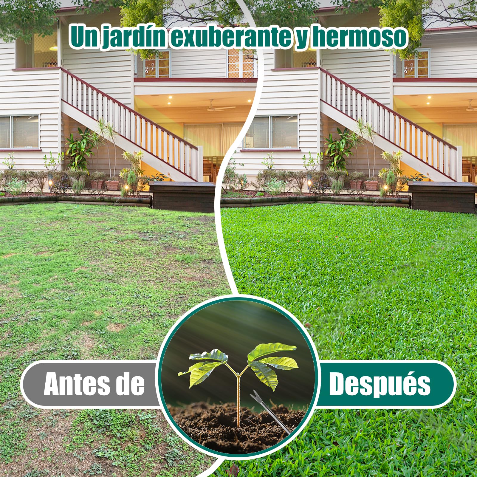 HYCHIKA Aireador Cesped para Cuidado de Suelo y Césped, 15 Pinchos de Acero Macizo, Mango en Forma de T, Escarificador de Cesped Herramientas hortícolas