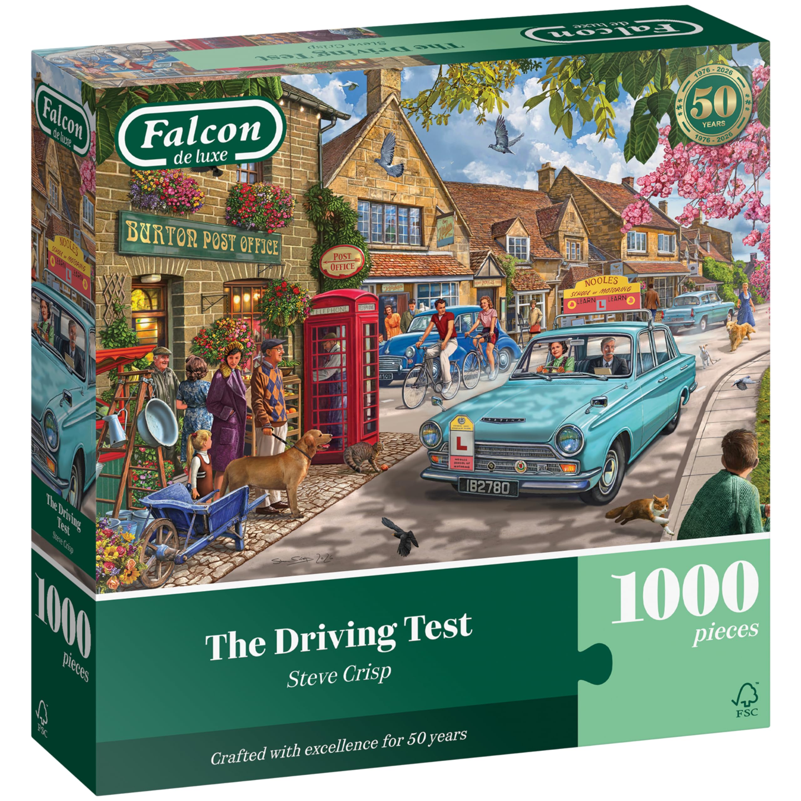 Falcon The Driving Test – 1000 Piece Adults Jigsaw Puzzle - Village Scene