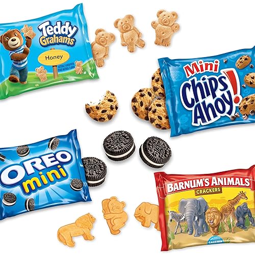 Miniatura 9 de Nabisco Team Favorites - Paquete variado OREO Mini, CHIPS AHOY! Mini, galletas Teddy Grahams Honey & Barnum's Animal Crackers, relleno de galletas