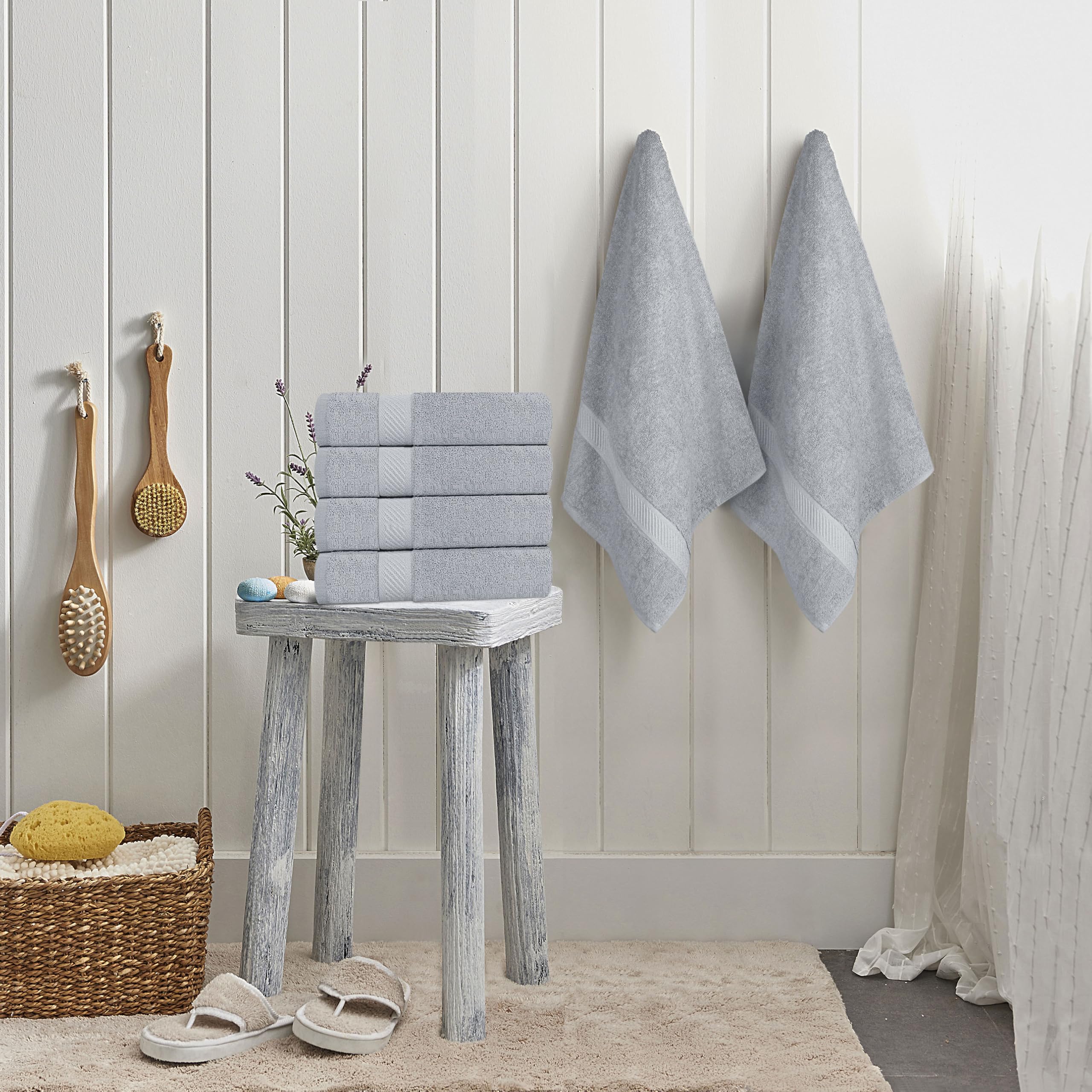 Utopia Towels Lot de 6 serviettes de bain moyennes, 500 g/m², 100 % coton filé à l'anneau, légères et très absorbantes, séchage rapide, pour hôtel, spa et salle de bain, 61 x 122 cm, gris électrique