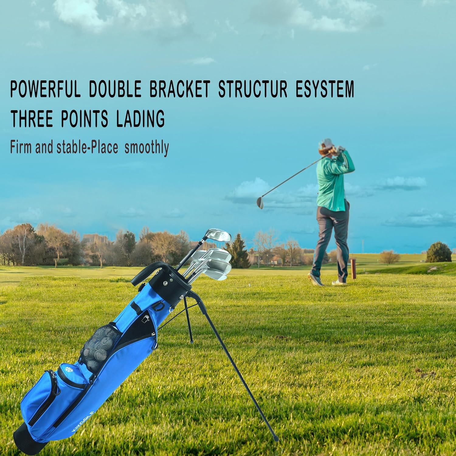 KIKGOLF Lightweight Sunday Small Golf Stand BagsGolf Bag for Men and Women,Travel Practice Golf Club Bag with Dual Strap and Pockets,48.23inch