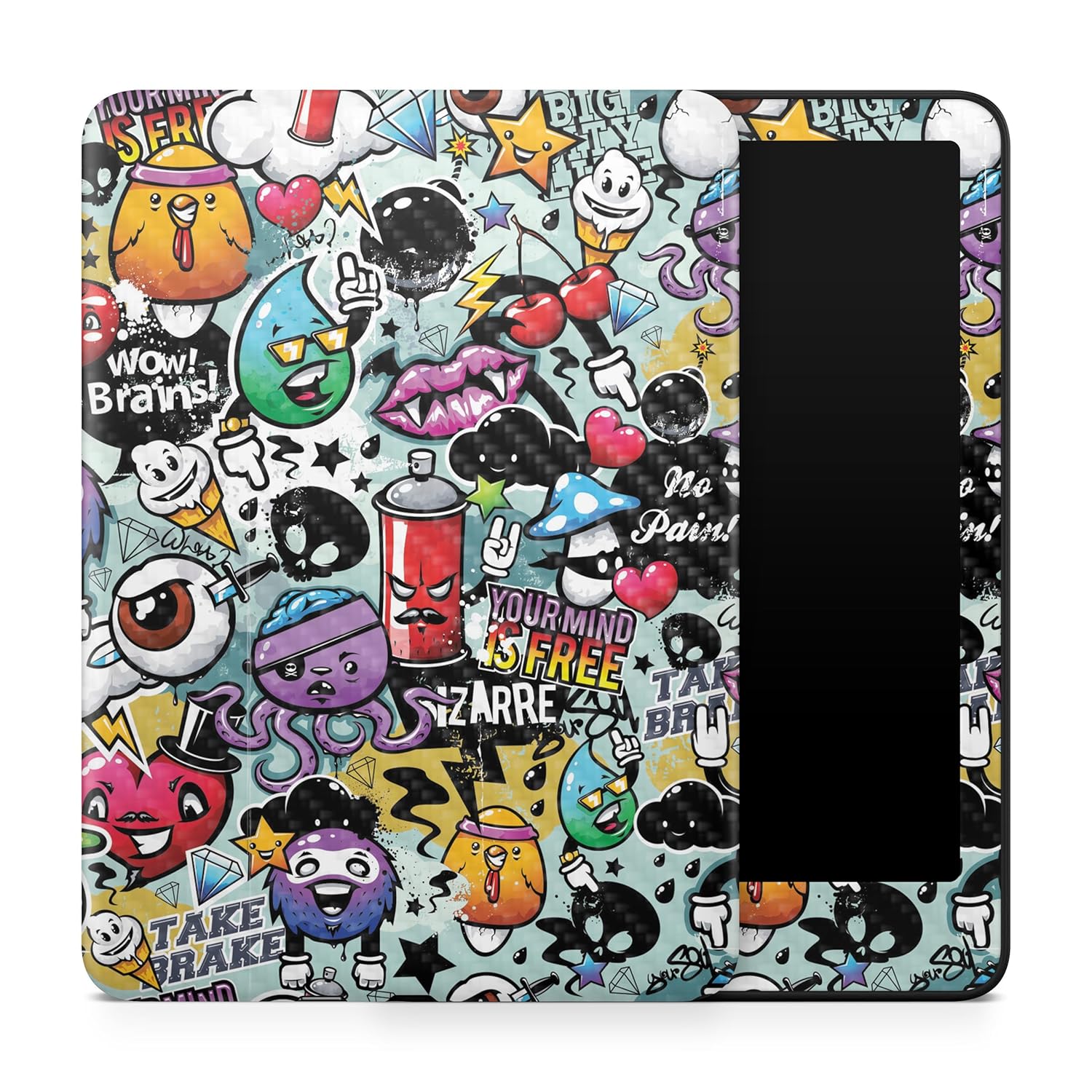Carbon Fiber Tablet Skin Compatible with Amazon Kindle Paperwhite 12th (2024) - Oddballs - Premium 3M Vinyl Protective Wrap Decal Cover - Easy to Apply | Crafted in The USA by MightySkins