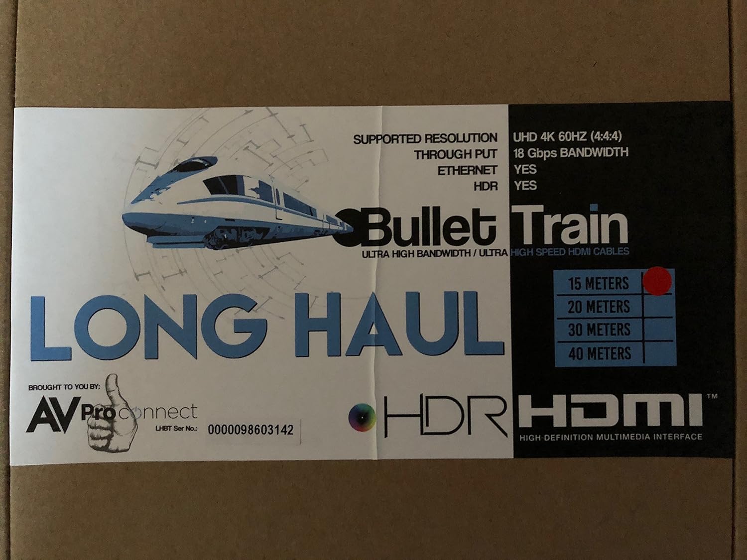Amazon avproconnect acbtaoc15auhd 15 M / 49.21ft Bullet Train ( Long Haul長さ) 18 Gbps HDMI