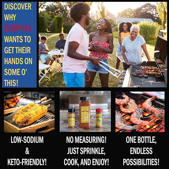 BACK-YARD Southern Style All-Purpose Seasoning Low Sodium 75mg, Bold Southern Spice Blend for Chicken, Steak, Burgers, Eggs, Fries & Veggies 25 oz Family Size Bottle