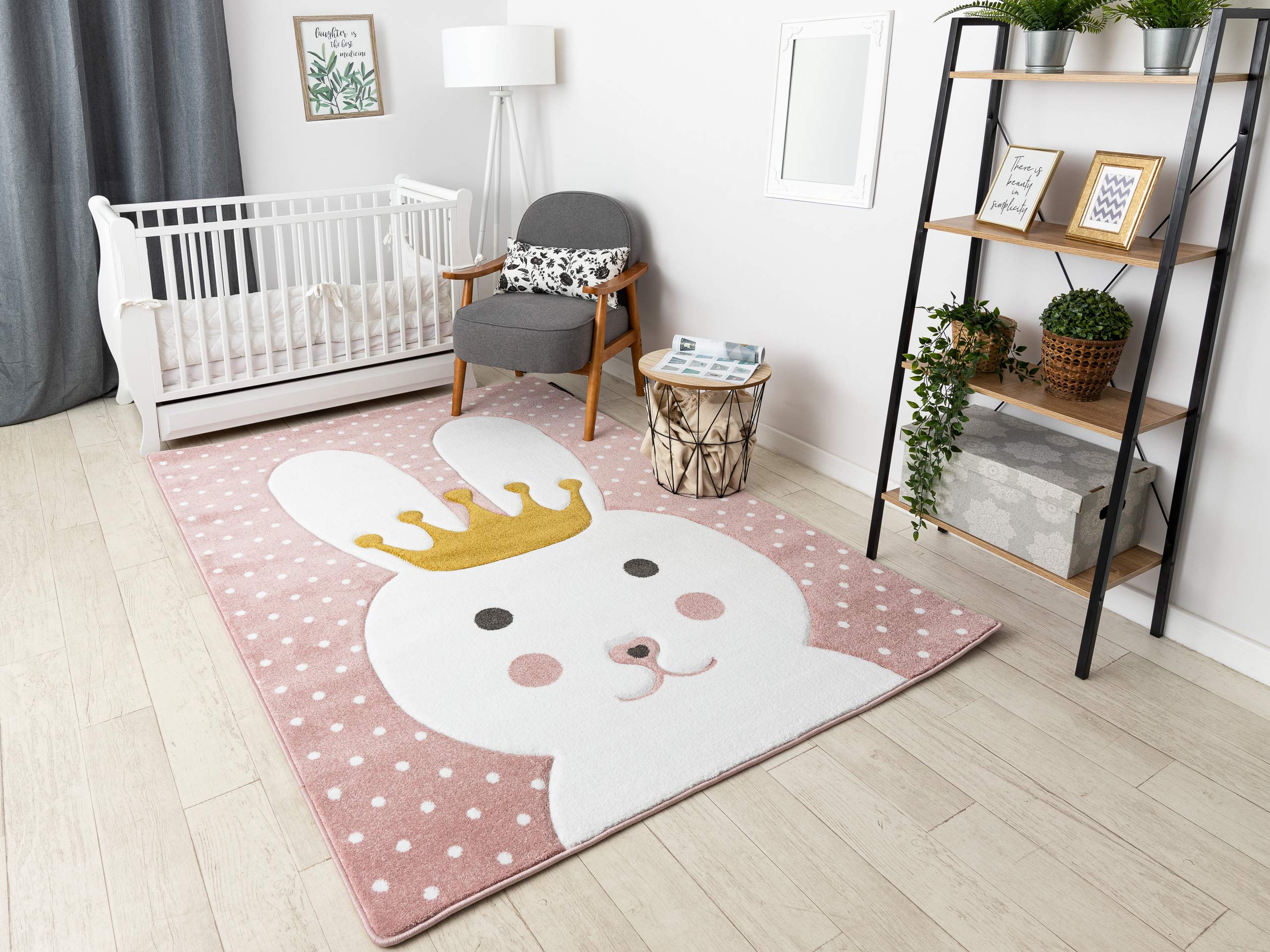 Tapis enfant rose 200x290 cm grand confort pour jeux de bébé