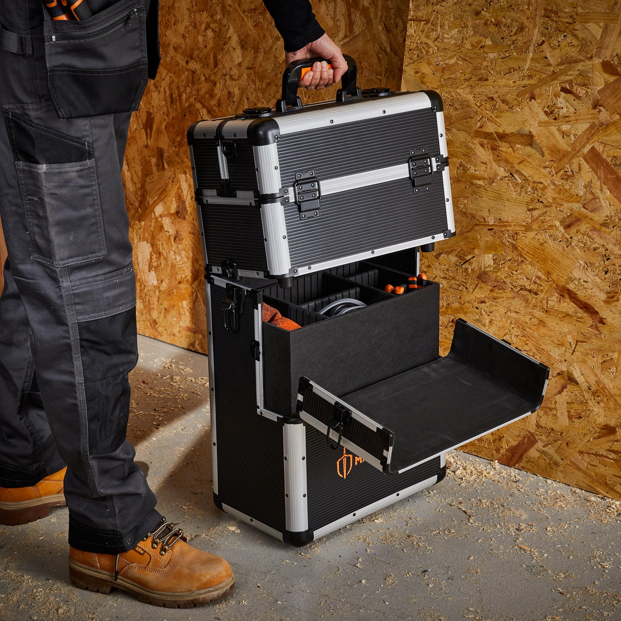 Magnusson Servante trolley 3 compartiments empilables 24 compartiments noir